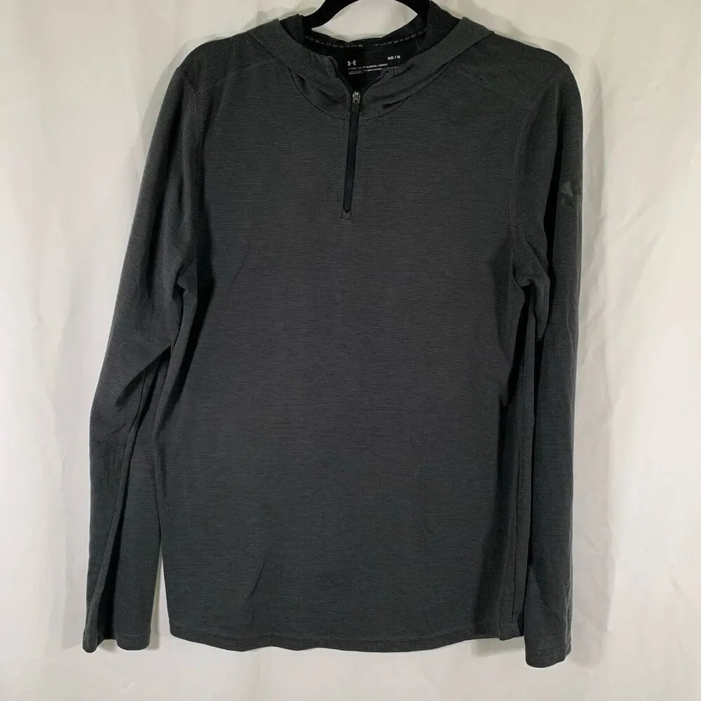 Under Armour Hoodie Women's Medium Black 1/4 Zip Long Sleeve Fitted